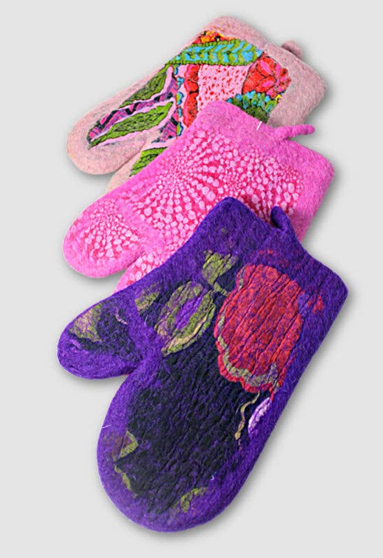 Felt Oven Mitt, Cotton Infused