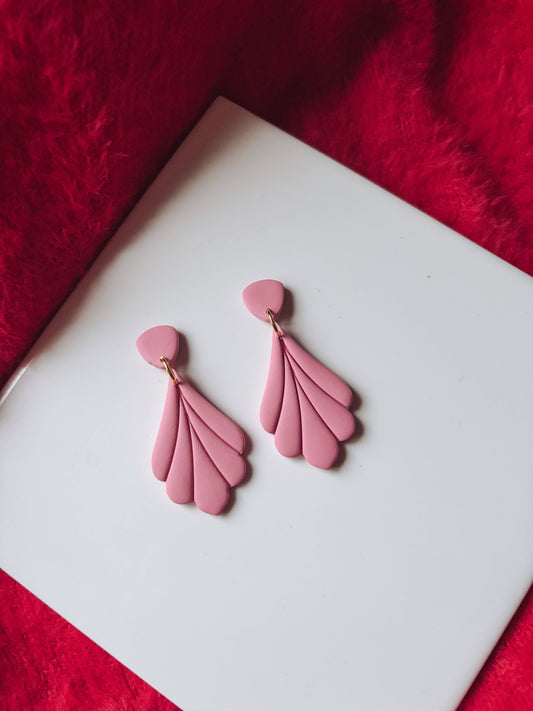 Pink Art Deco Earrings, Valentine's Day Earrings