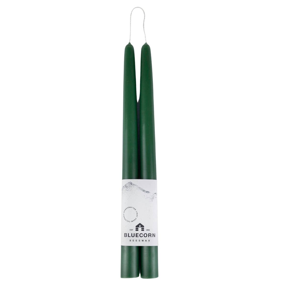 Pair of Hand-Dipped Beeswax Taper Candles: 10" / Red