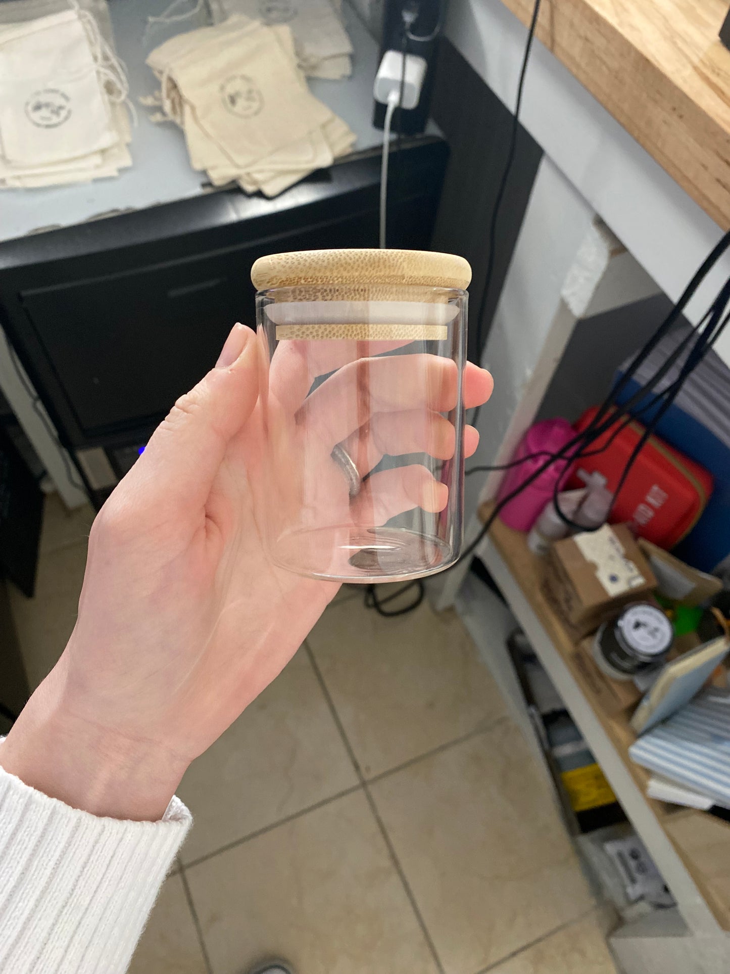 Mini glass jar