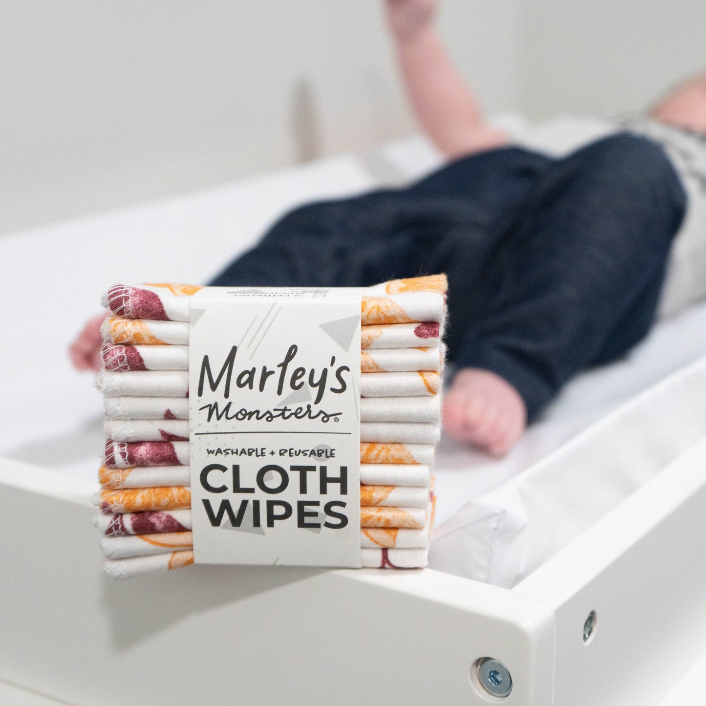 12 Cloth Wipes: Prints