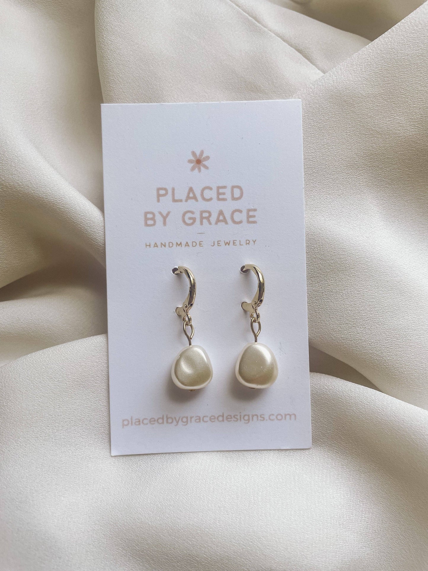 The "Jaymie" Earrings I Pearl Huggies