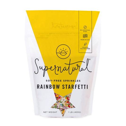 Dye-Free Rainbow Starfetti Sprinkles, 1LB Bag