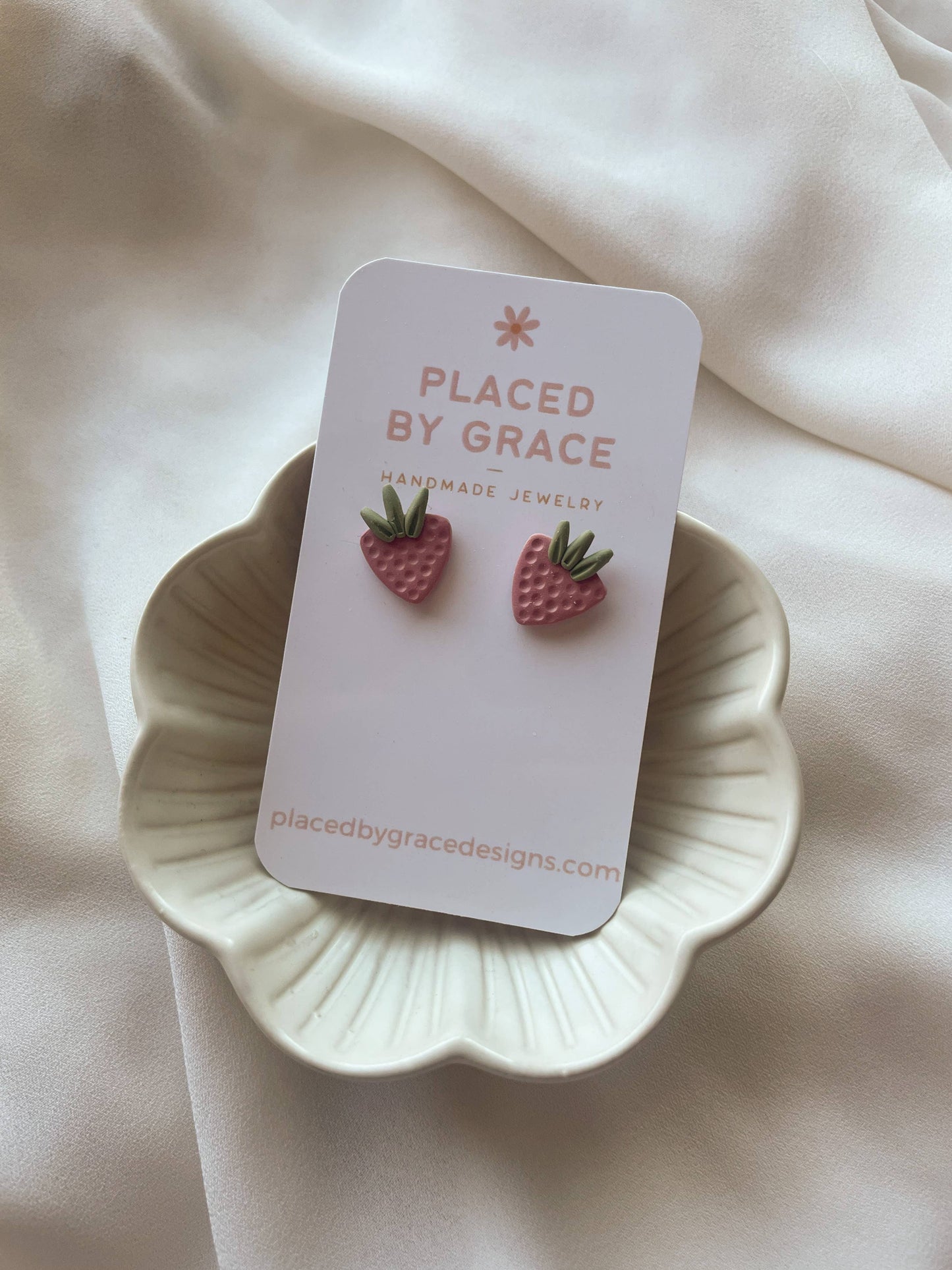 Strawberry Studs I Strawberries, Strawberry Clay Earrings