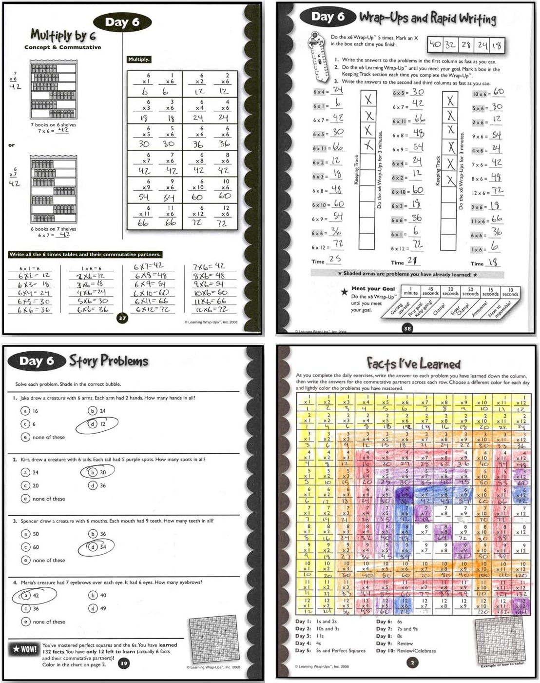 Learning Wrap-ups 10 Days to Multiplication Mastery Workbook