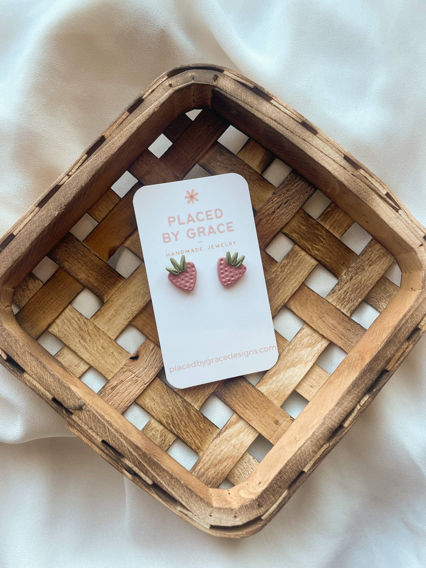 Strawberry Studs I Strawberries, Strawberry Clay Earrings