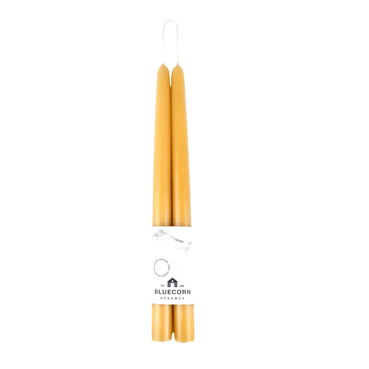 Pair of Hand-Dipped Beeswax Taper Candles: 10" / Black