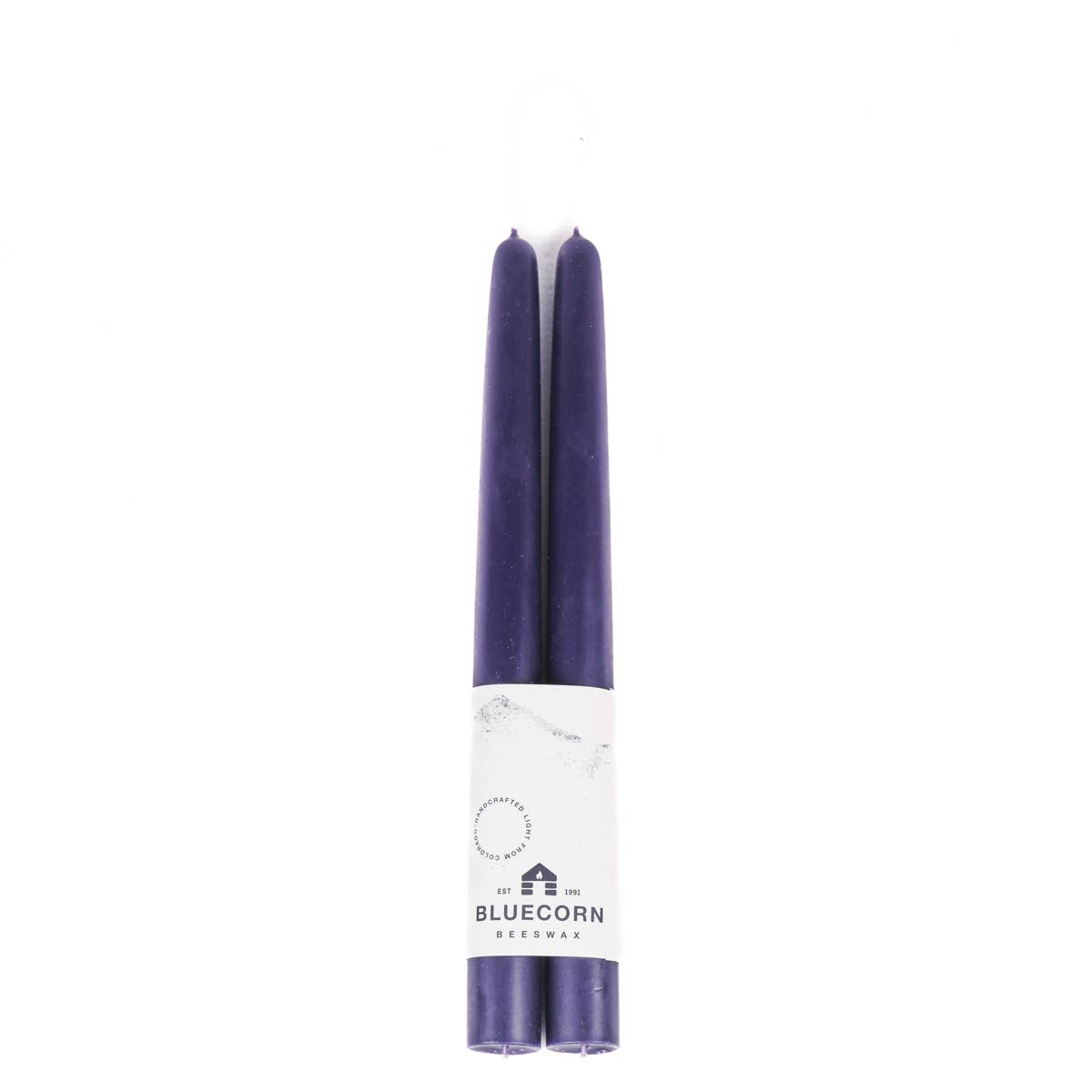 Pair of Hand-Dipped Beeswax Taper Candles: 10" / Black