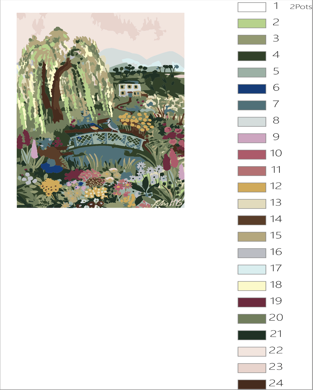 Spring Garden by Hebe Studio Paint by Numbers Deluxe