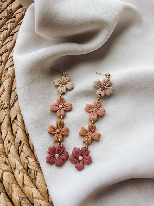Autumn Flower Power Earrings, Fall Earrings, Cottagecore