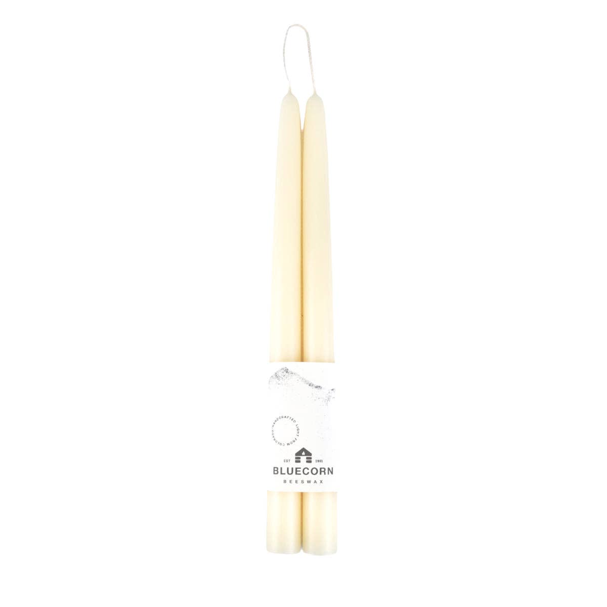Pair of Hand-Dipped Beeswax Taper Candles: 10" / Black