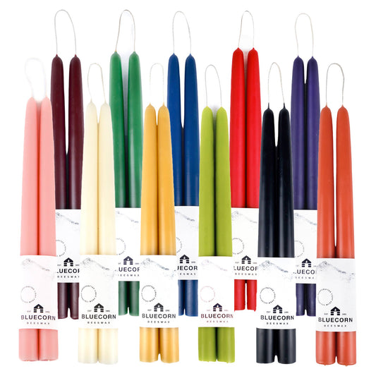 Pair of Hand-Dipped Beeswax Taper Candles