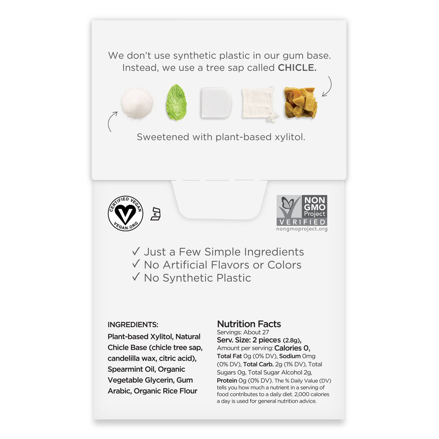 Sugar Free Spearmint Natural Chewing Gum