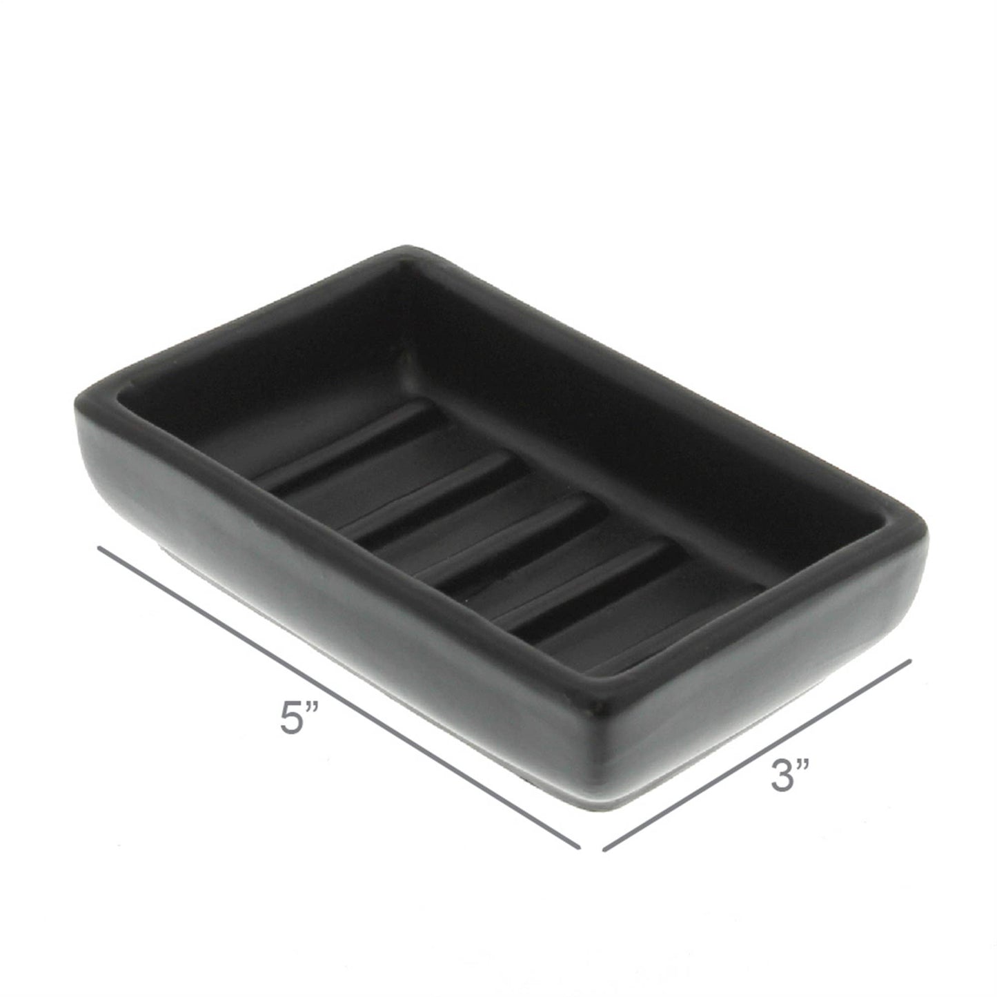 Luna Ceramic Soap Dish - Rect - Matte Black
