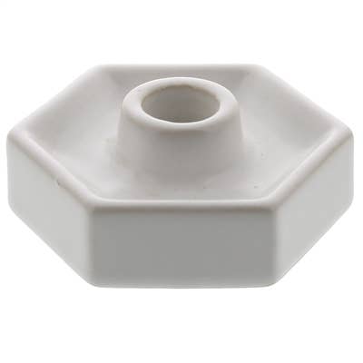 Hexagon Ceramic Taper Holder - Matte White