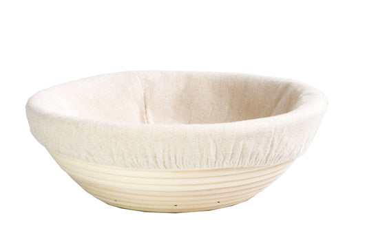 10" Round Bread Proofing Basket Rattan bowl w/cloth Liner