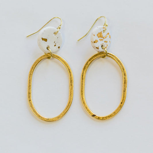 Clay Oval Hoop Earring