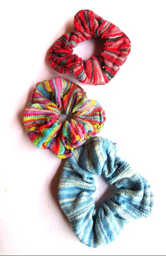 Stripe cotton scrunches