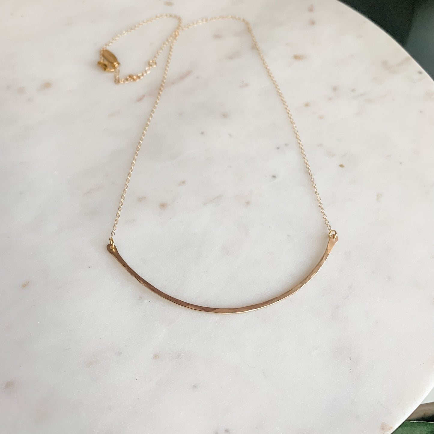 Hammered Curved Bar Layering Dainty Necklace