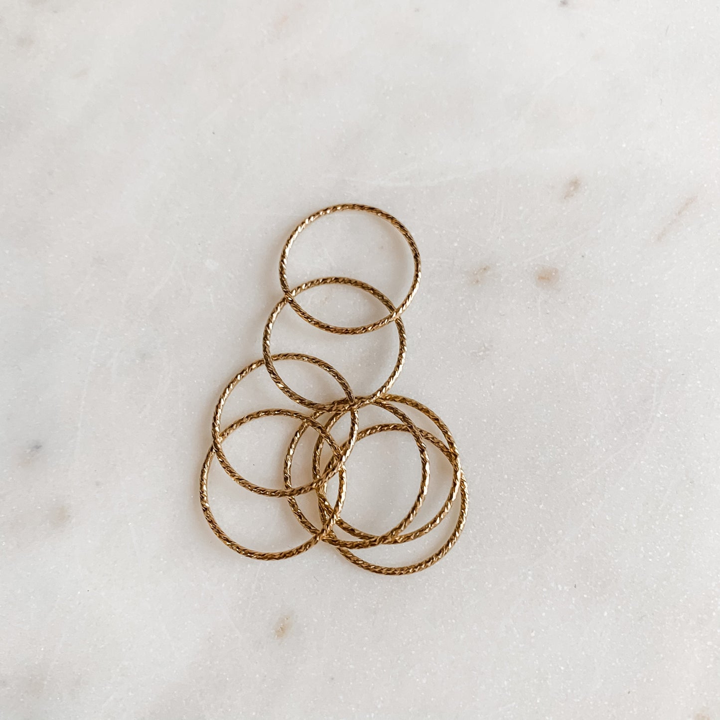 Gold Sparkle Stacking Rings