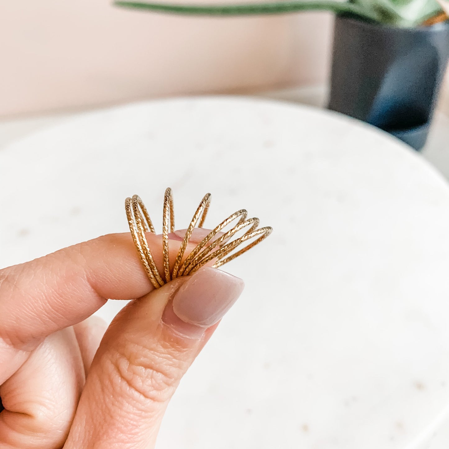 Gold Sparkle Stacking Rings