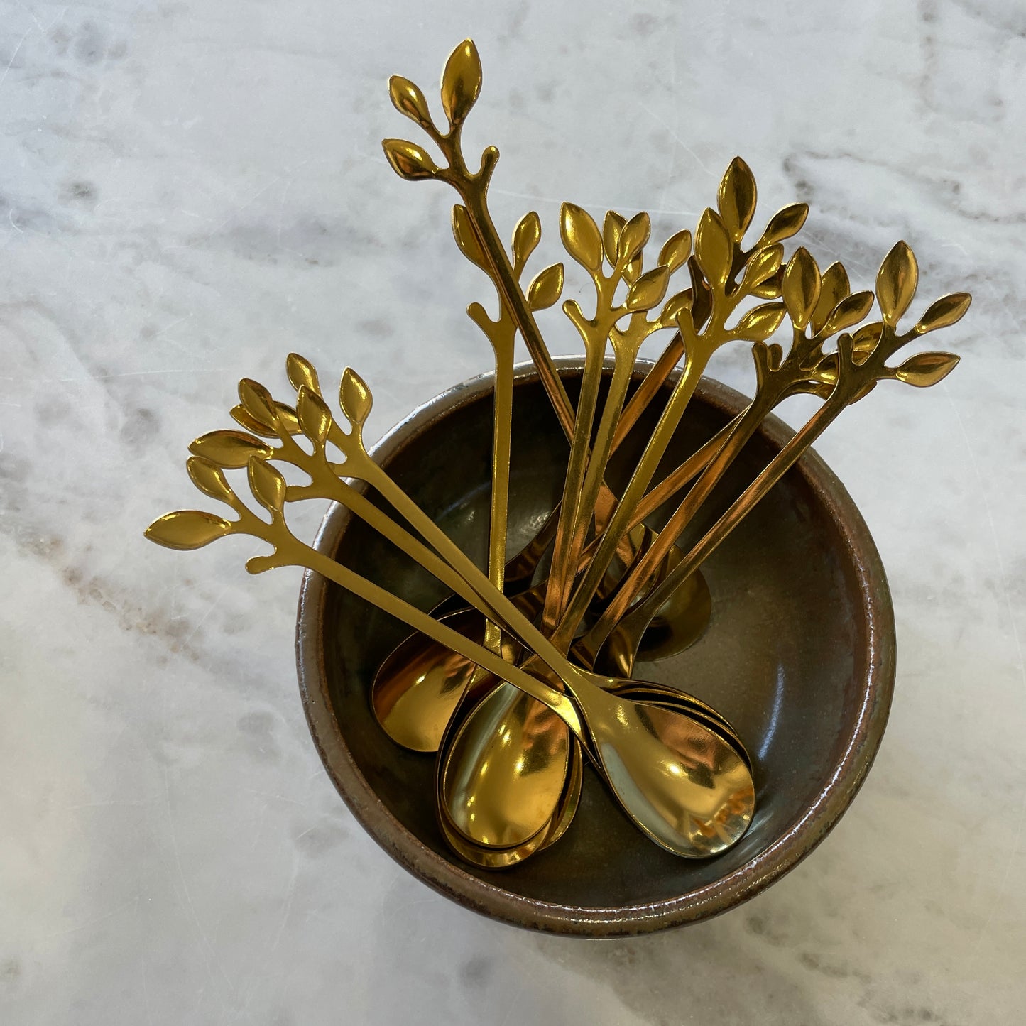 Golden leaf spoon
