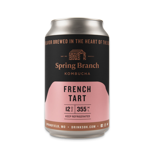 French Tart Kombucha - Low Sugar, Gluten-Free, Vegan, 12 oz
