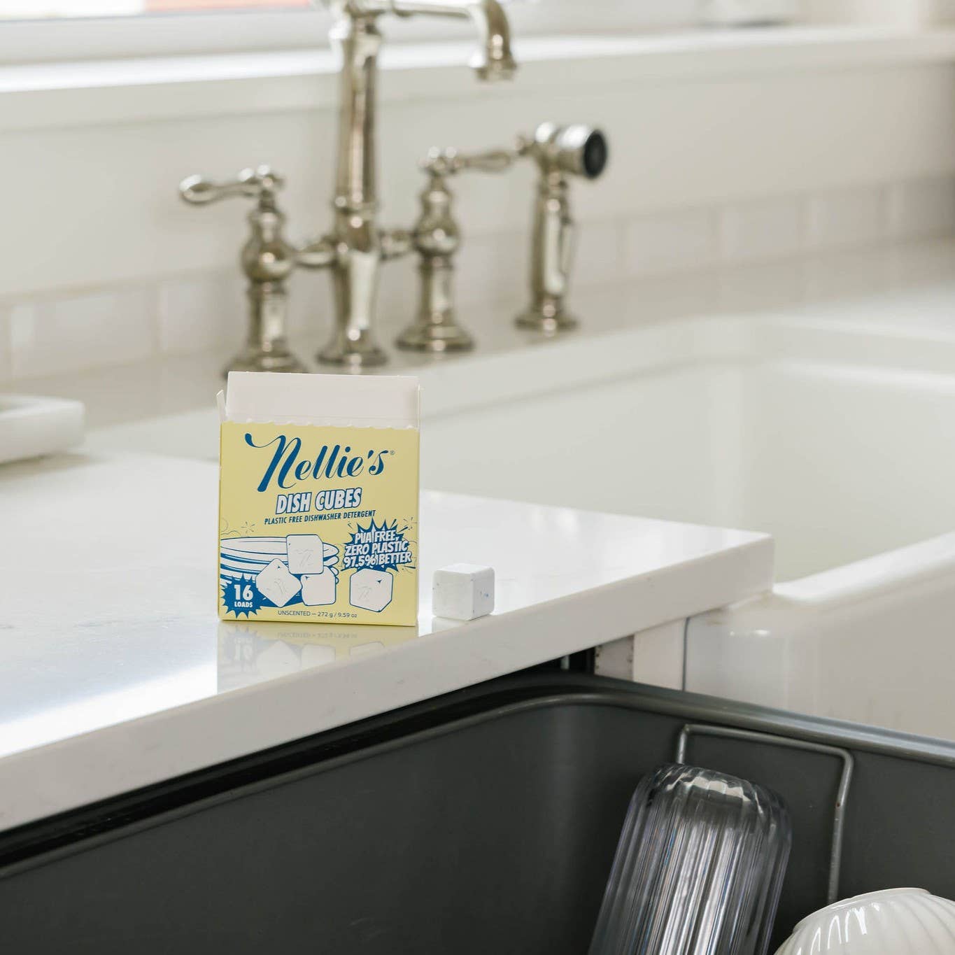 Dish Cubes, Pre-Measured Dishwasher Detergent 16 Load