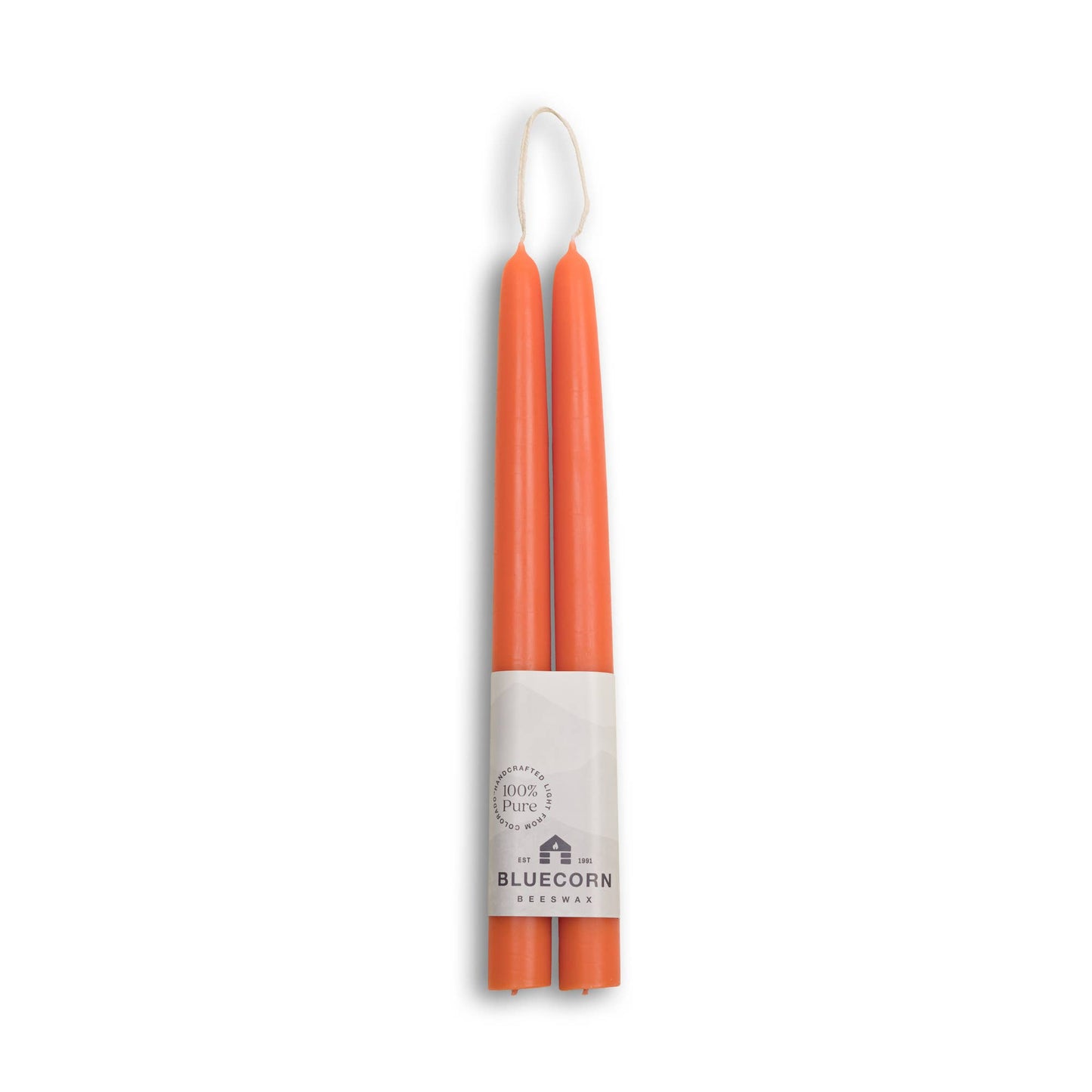 Pair of Hand-Dipped Beeswax Taper Candles