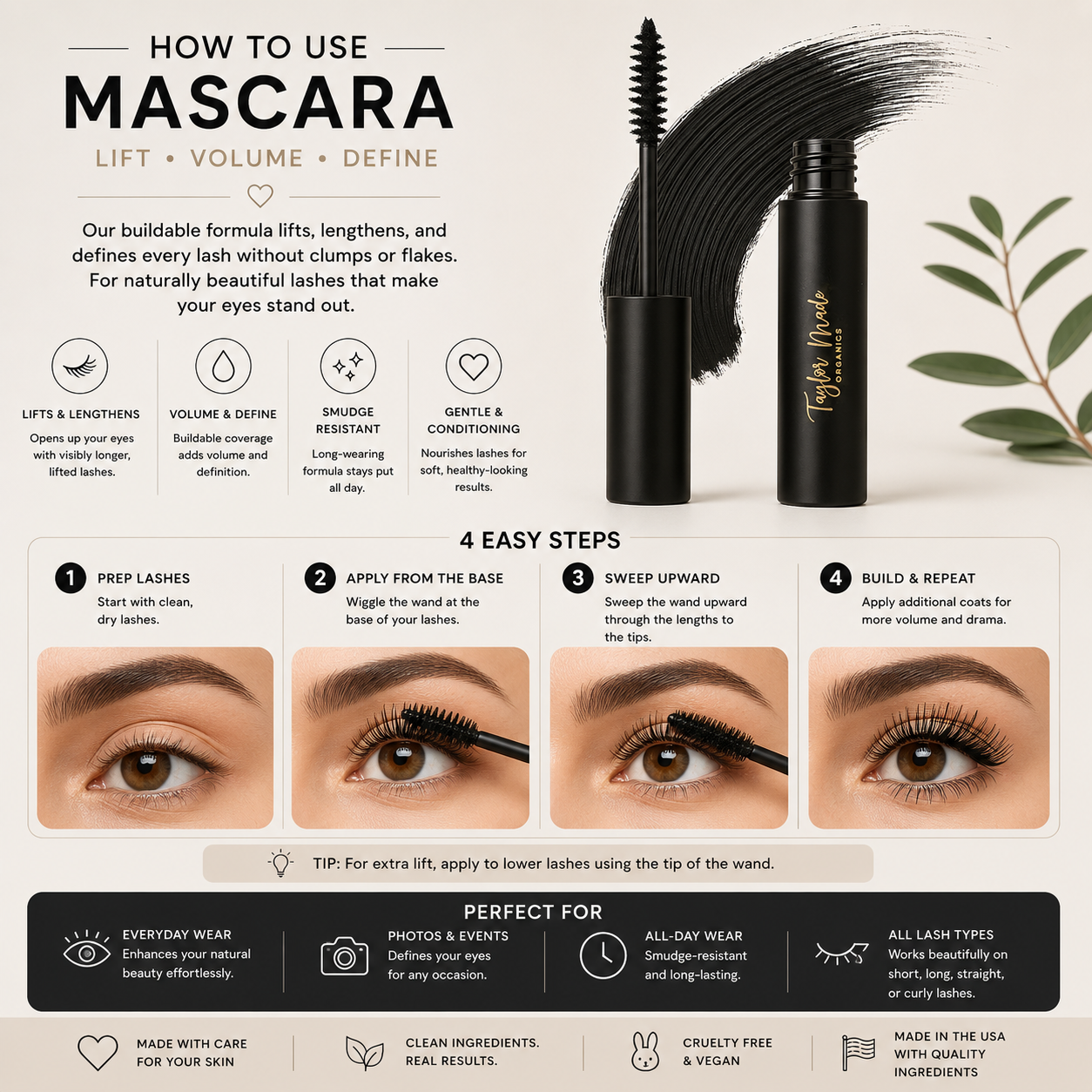 Mascara | Clean Beauty – Volumizing, Lengthening & Non-Toxic