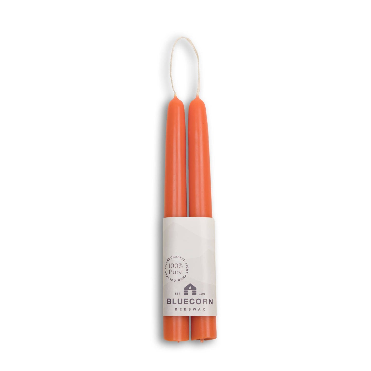 Pair of Hand-Dipped Beeswax Taper Candles