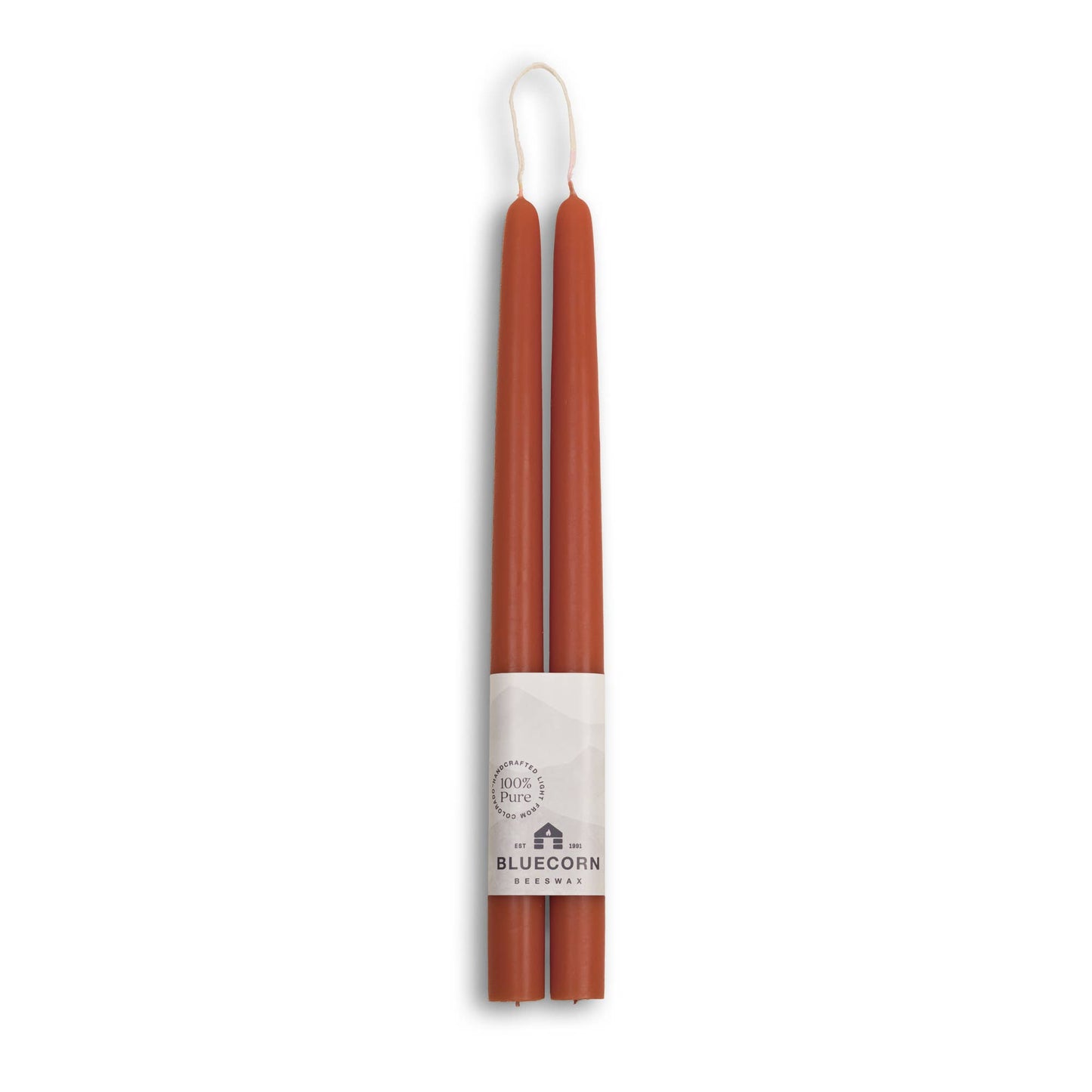 Pair of Hand-Dipped Beeswax Taper Candles