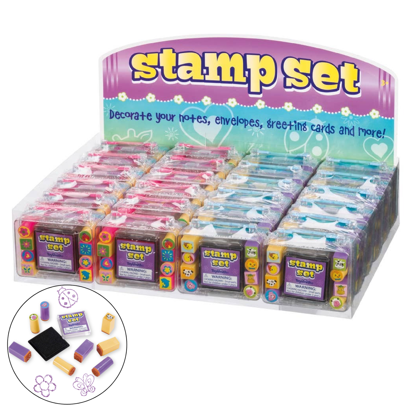 Mini Stamp Sets with Case, 8 stamps, Art Kit, Ink, Decorate