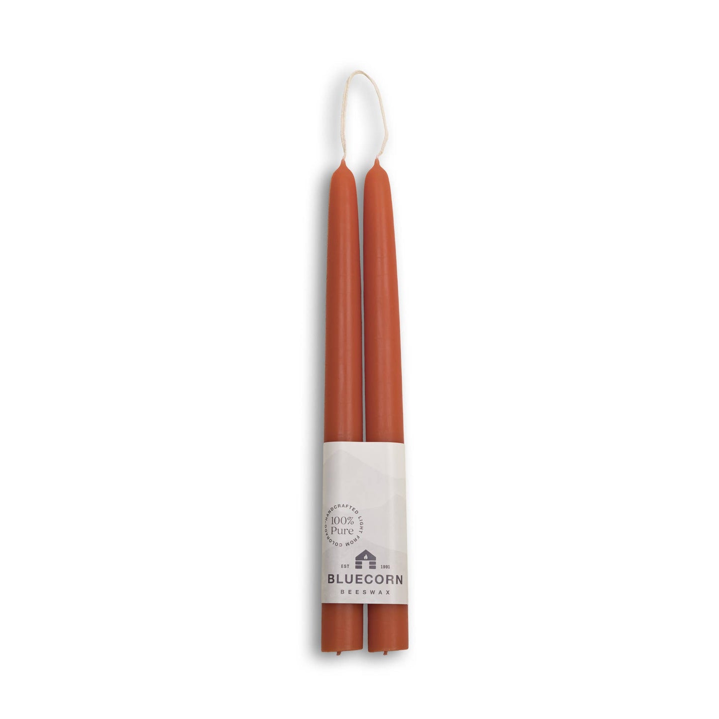 Pair of Hand-Dipped Beeswax Taper Candles