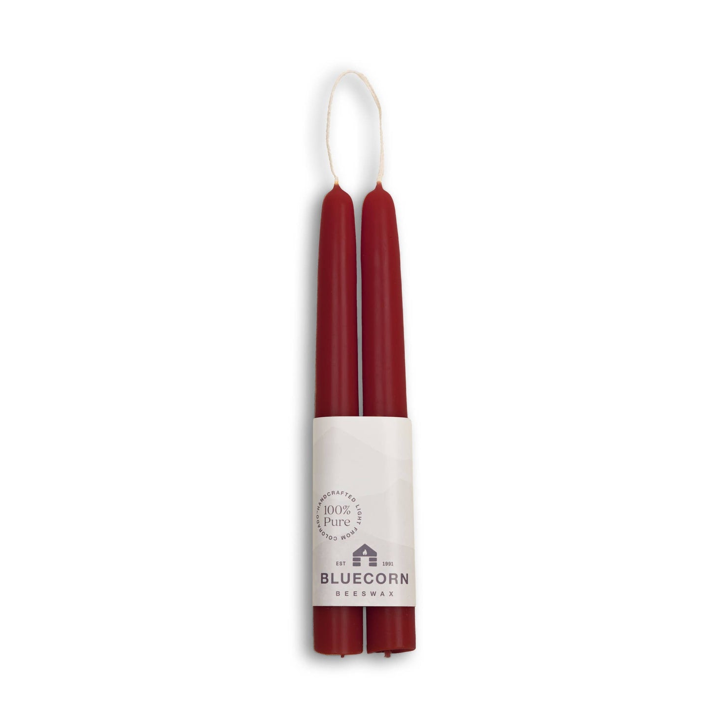 Pair of Hand-Dipped Beeswax Taper Candles