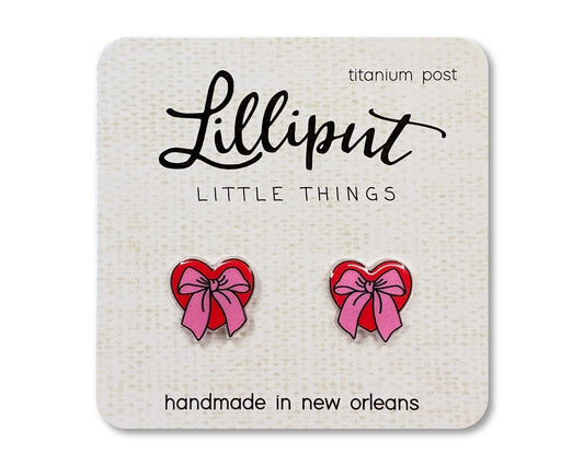 Valentine Bow Heart Earrings