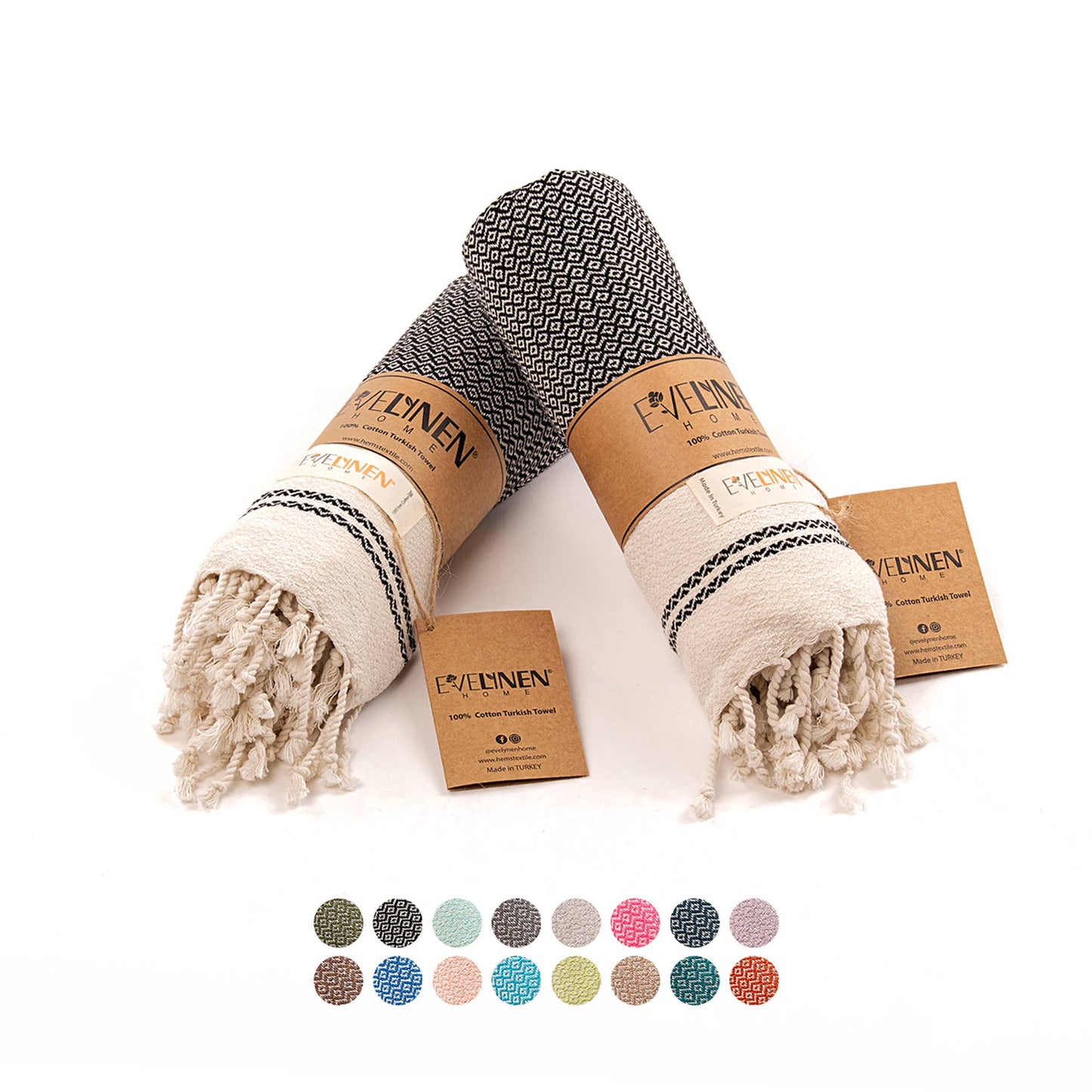 Decorative Turkish Hand Towels for Bathroom & Kitchen