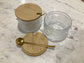 Vintage Glass Mug with Lid & Spoon