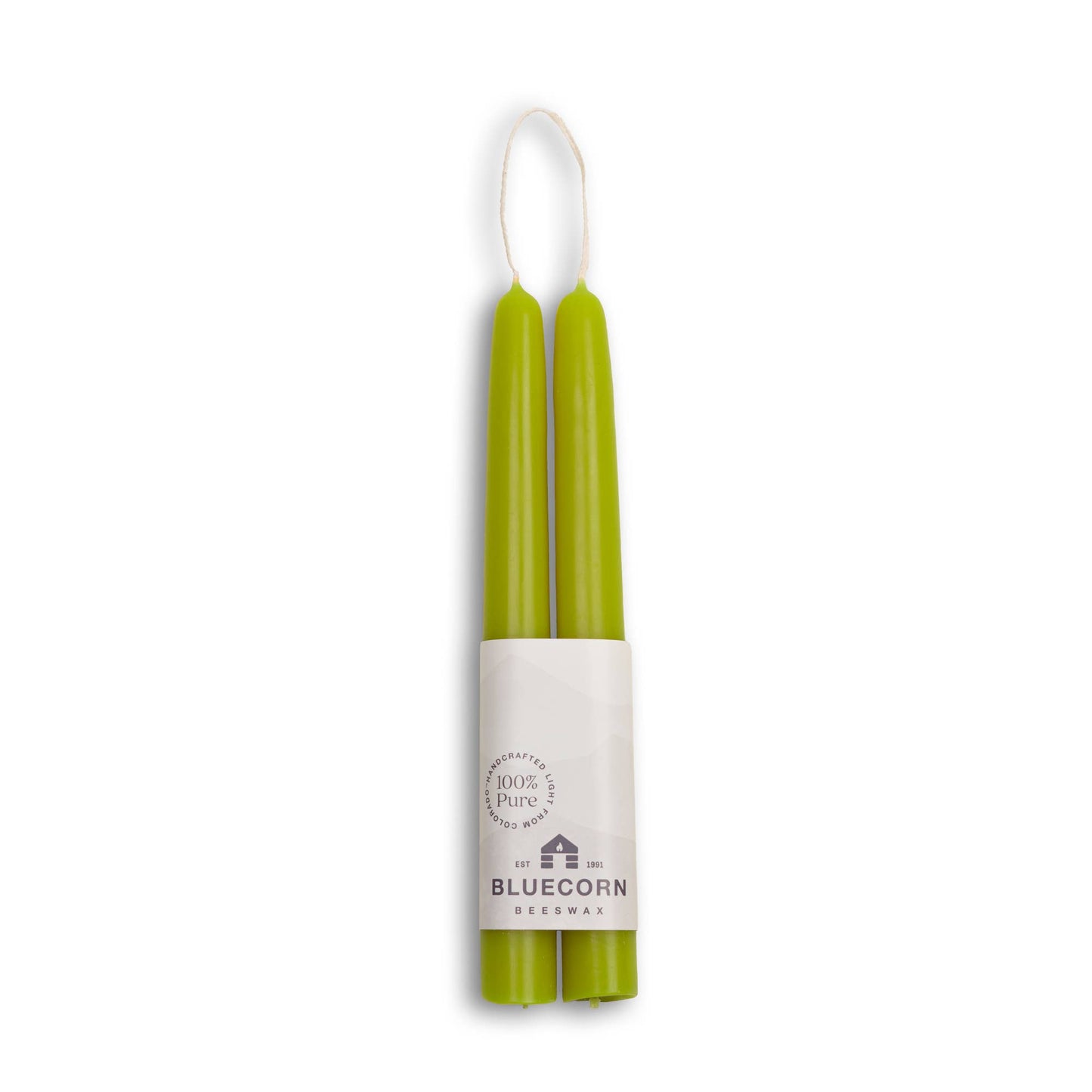 Pair of Hand-Dipped Beeswax Taper Candles
