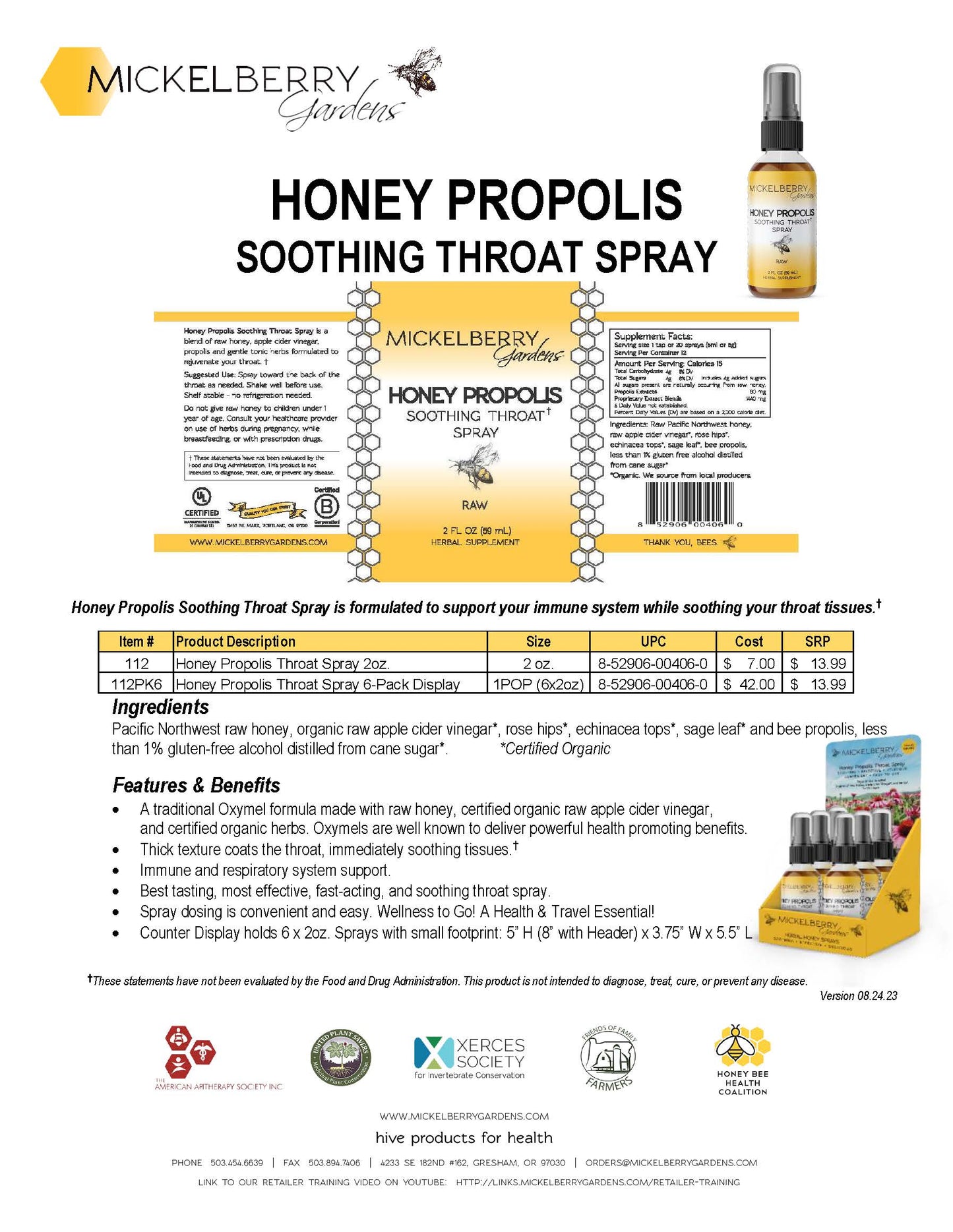 Honey Propolis Throat Spray by