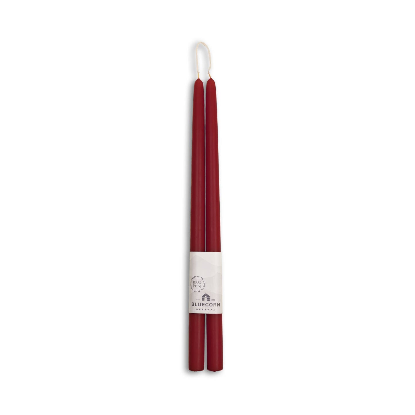 Pair of Hand-Dipped Beeswax Taper Candles