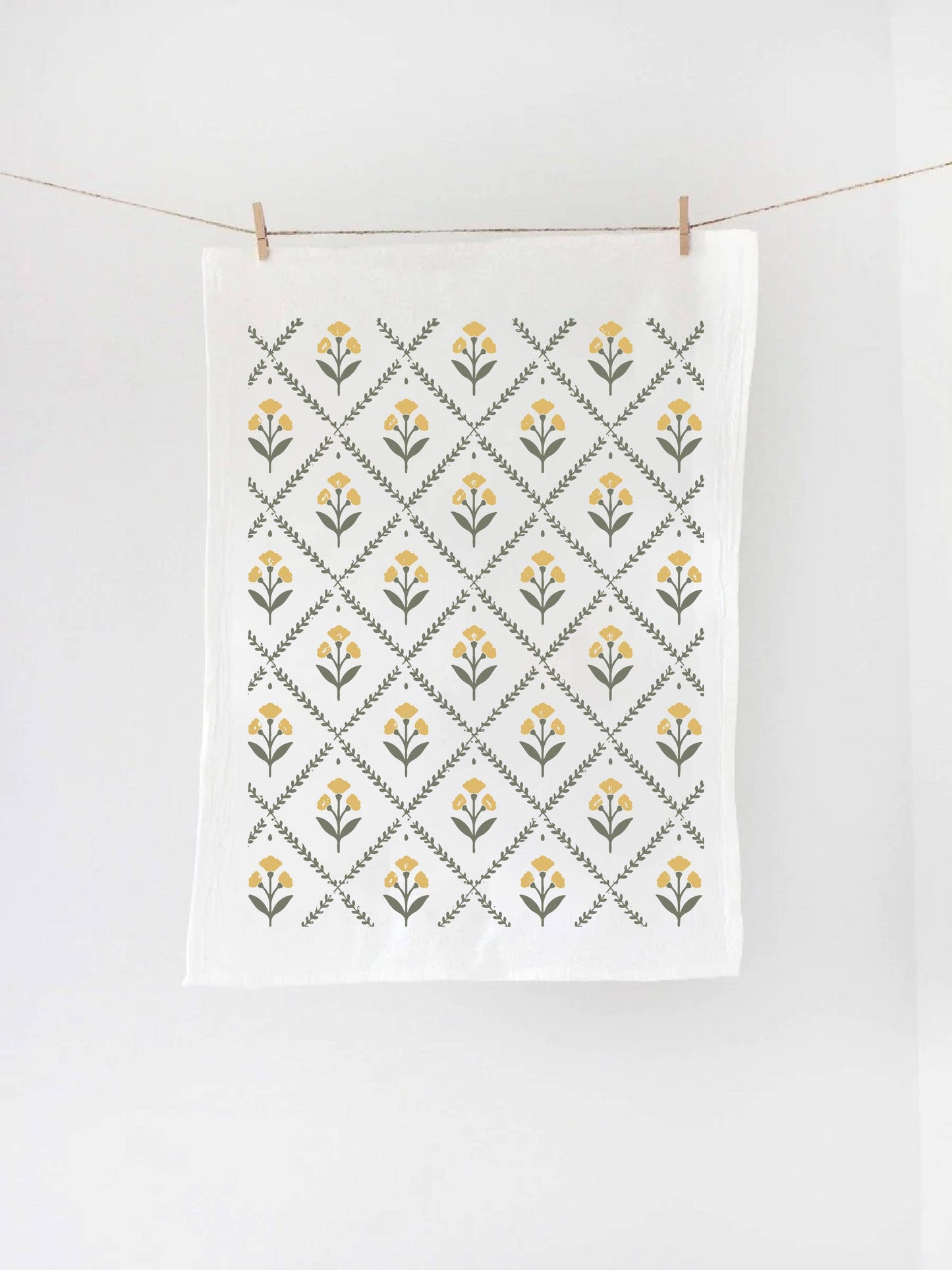 Golden Bloom Tea Towel