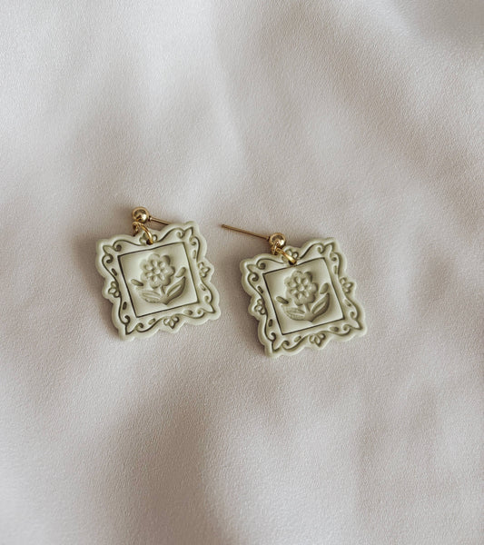 Spring Floral Embossed Earrings