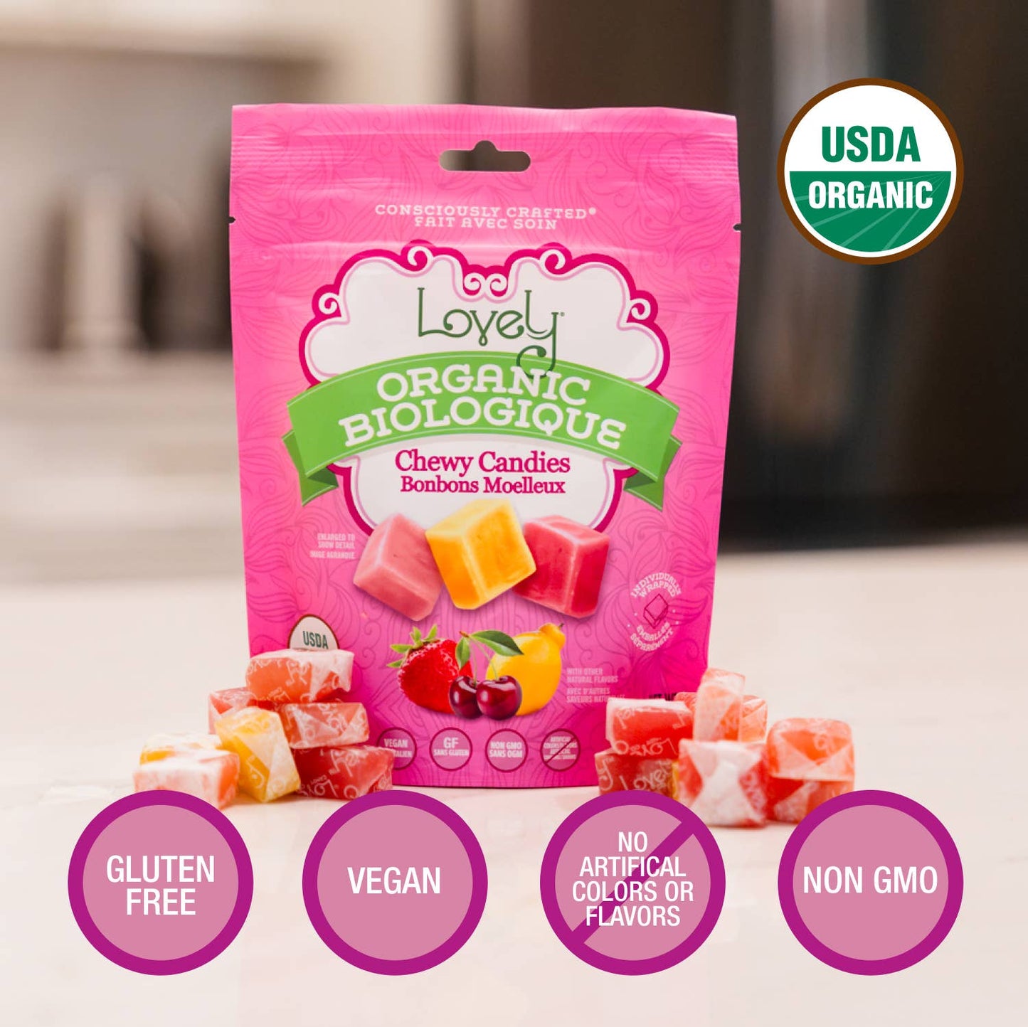 Organic Chewy Candies - Gluten Free Candy, No Dyes