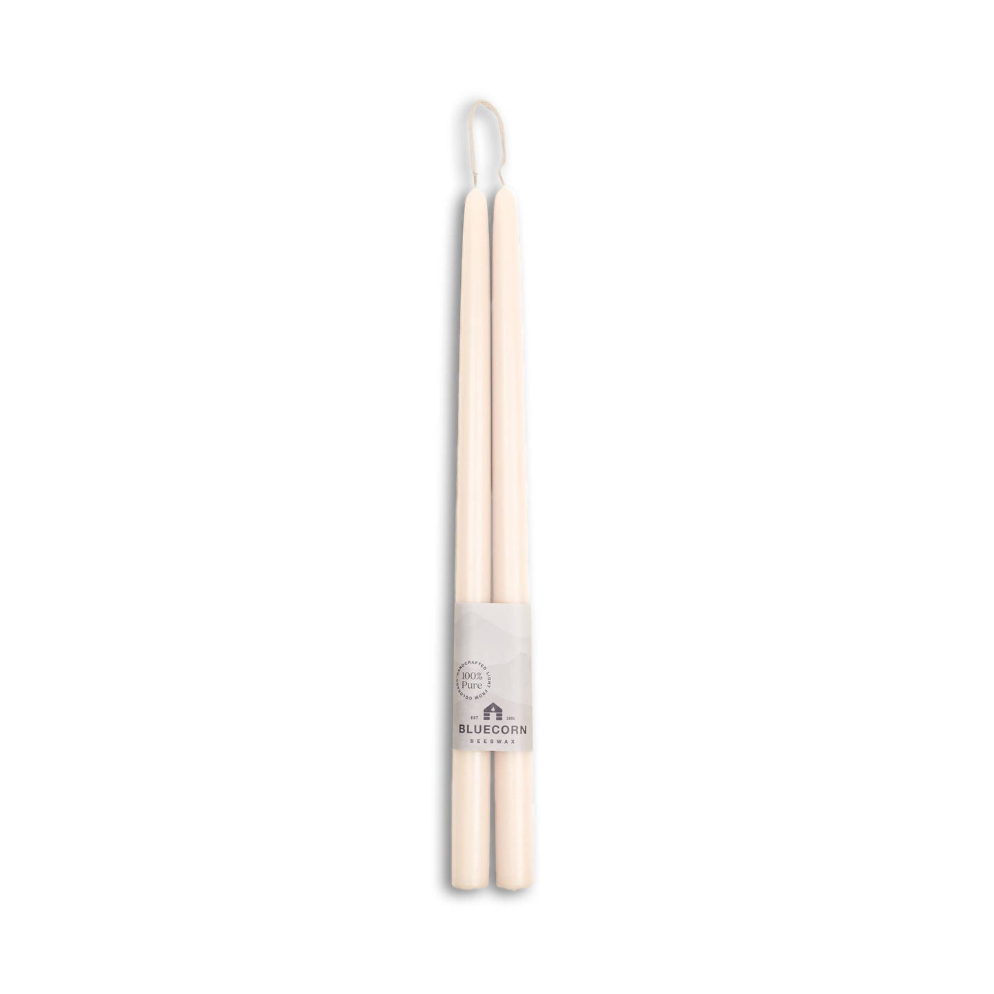 Pair of Hand-Dipped Beeswax Taper Candles