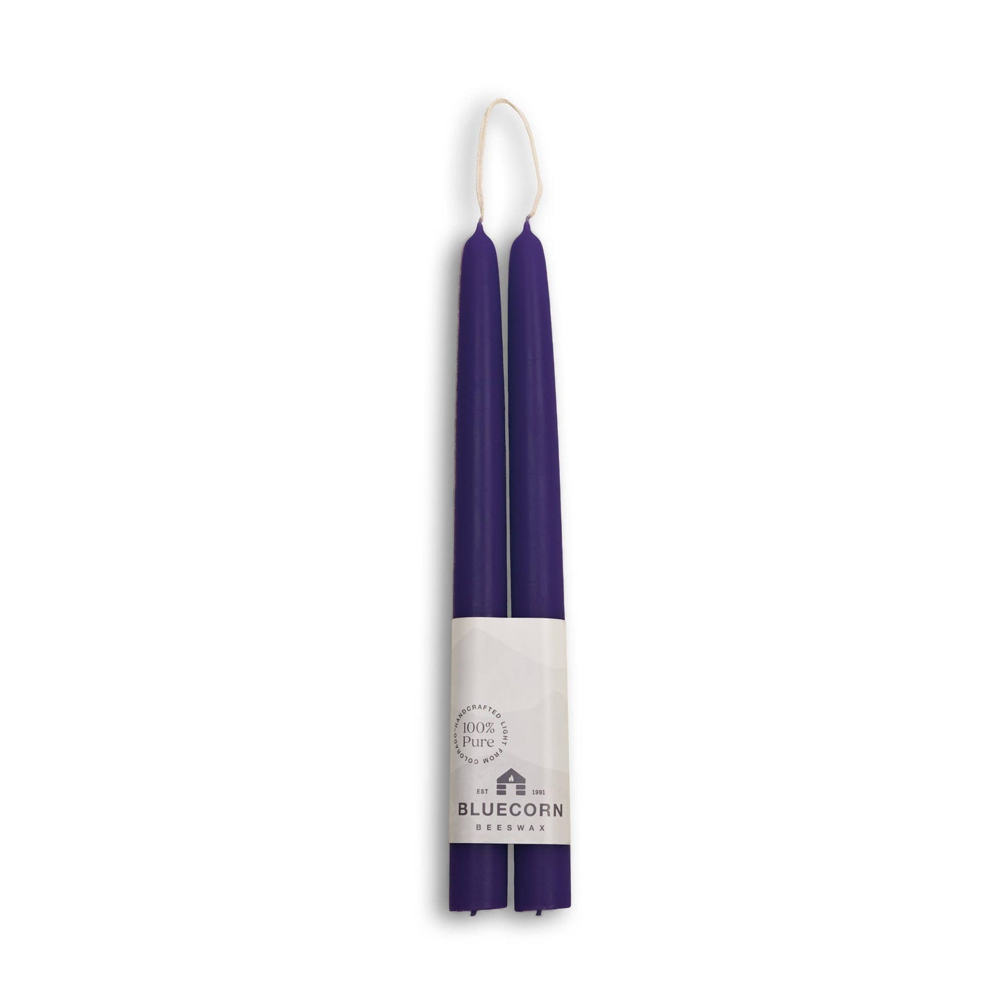 Pair of Hand-Dipped Beeswax Taper Candles