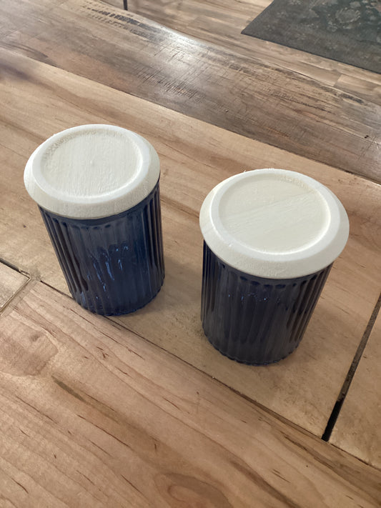 Blue Glass Jar with Lid