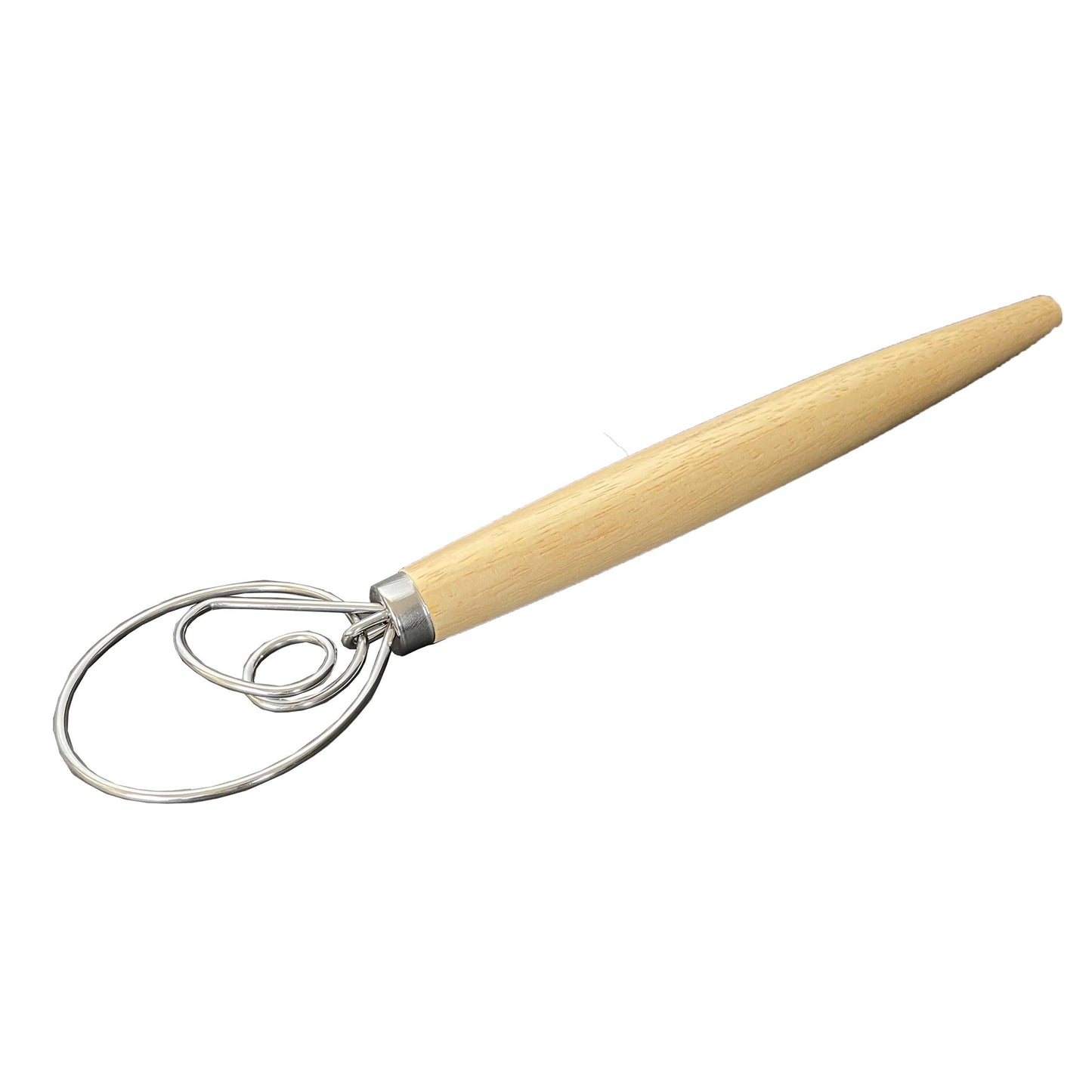 13" Danish Dough Whisk with wood handle