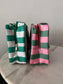 Large striped toiletry bag
