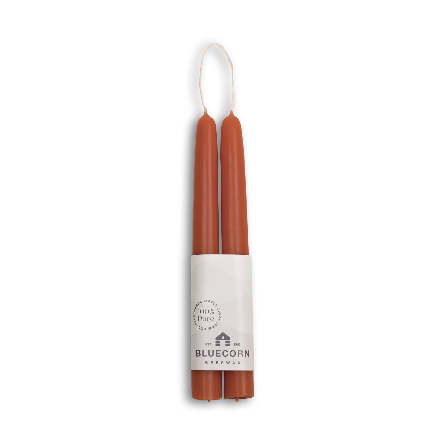 Pair of Hand-Dipped Beeswax Taper Candles